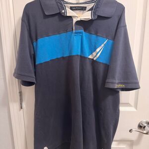 Nautica Men's Navy and Blue Polo-shirts